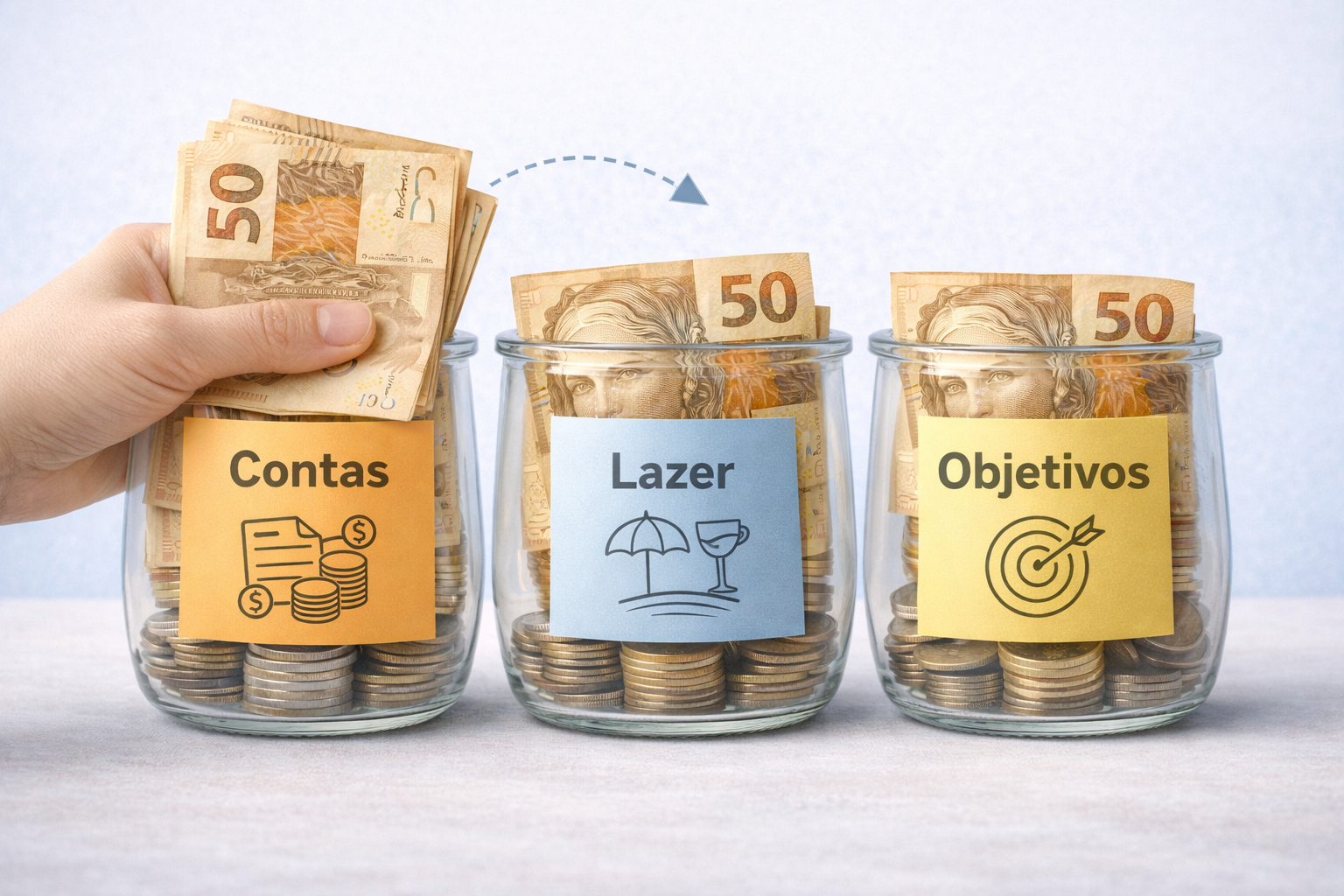 Como dividir o salário mensal entre contas, lazer e objetivos sem complicação
