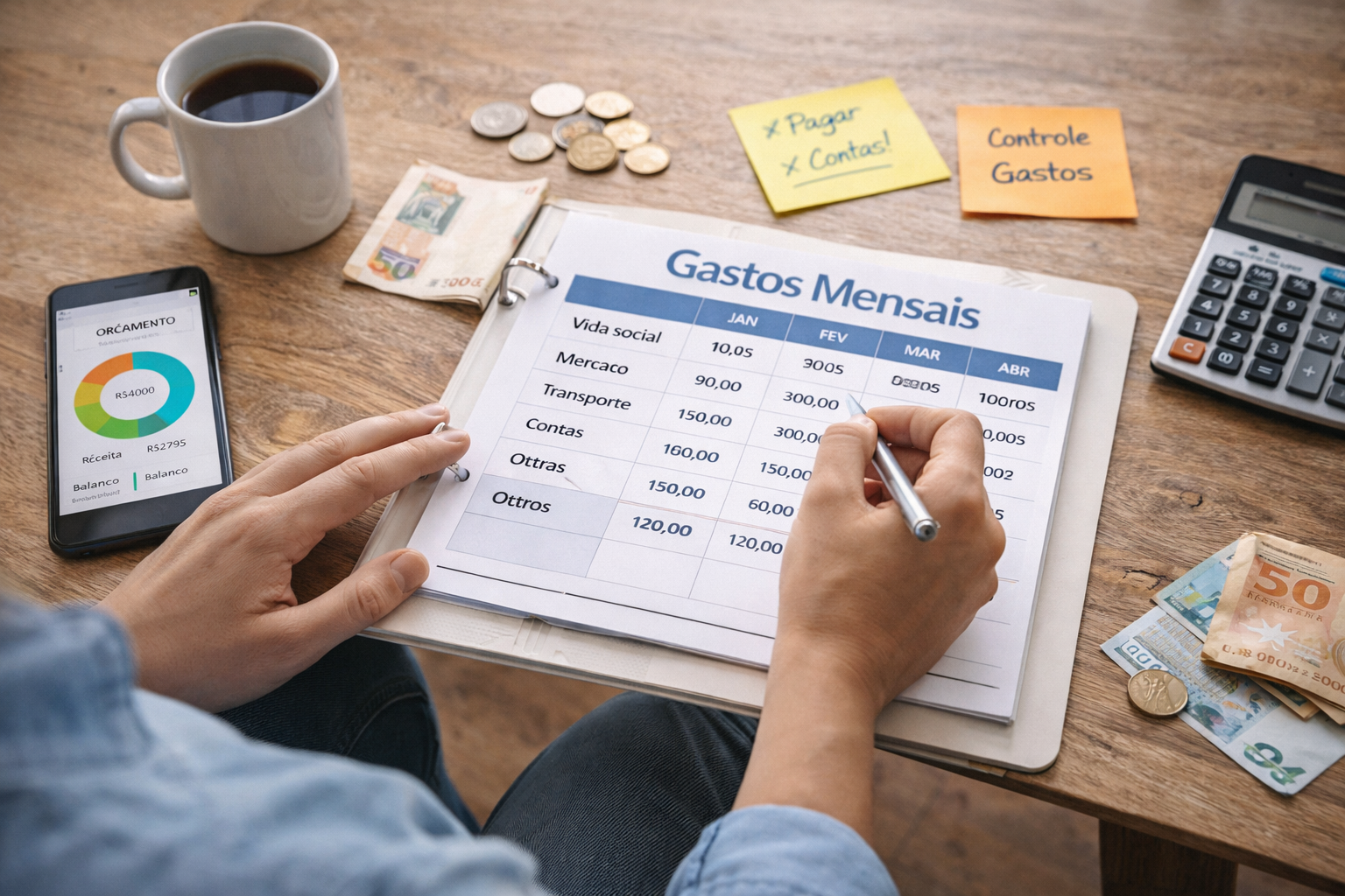 Como usar planilha de gastos mensais sem abandonar depois de uma semana.