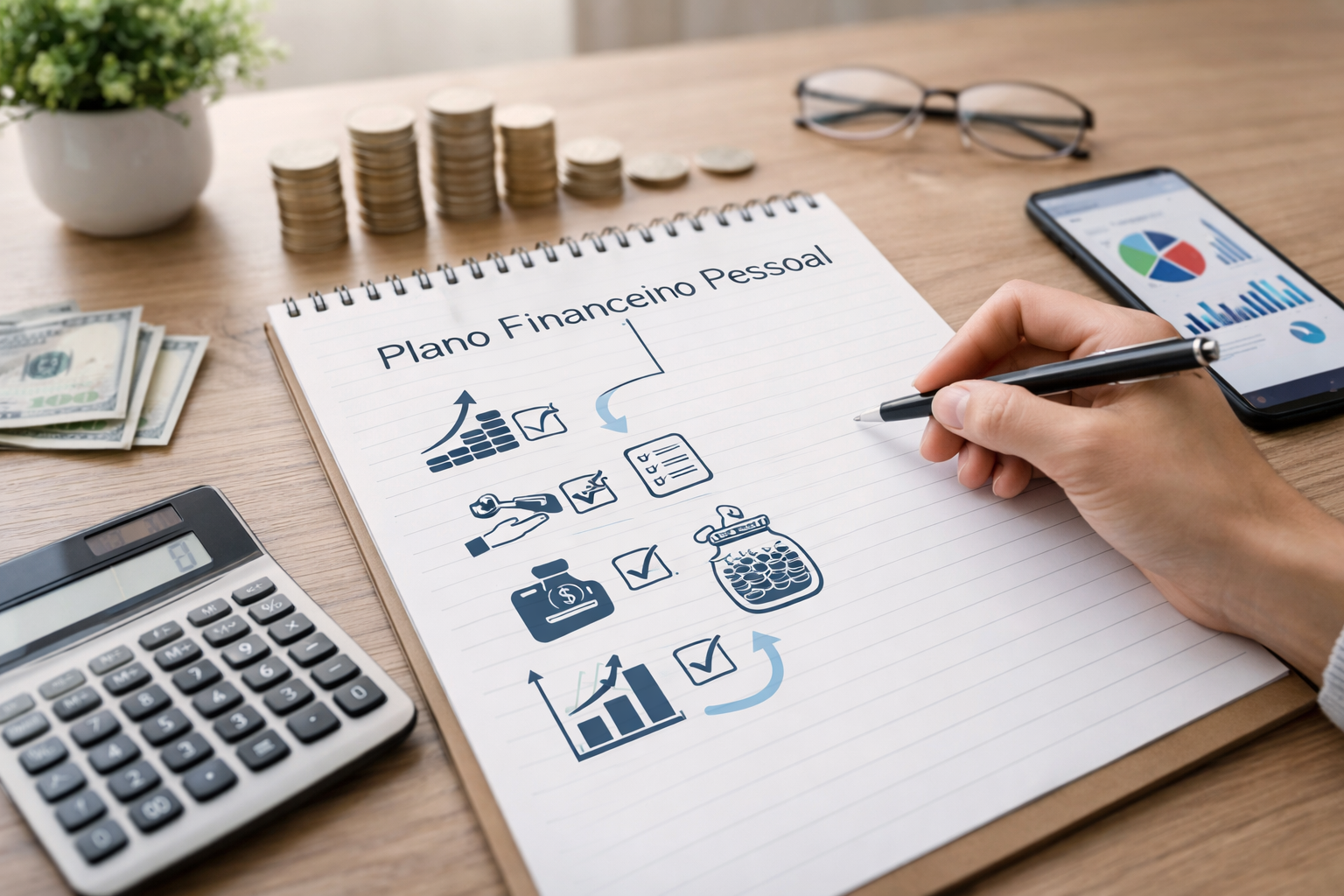 Passo a passo para montar um plano financeiro pessoal simples e funcional